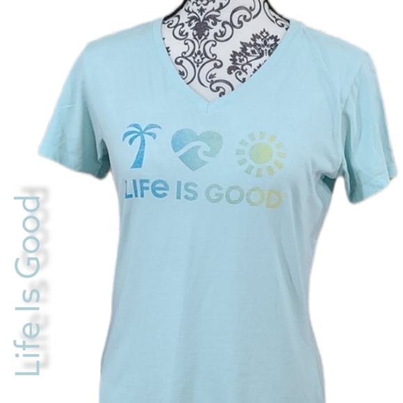 Life is Good Sun, Heart, & Palm Tree Crusher Tee - Picture 4 of 9